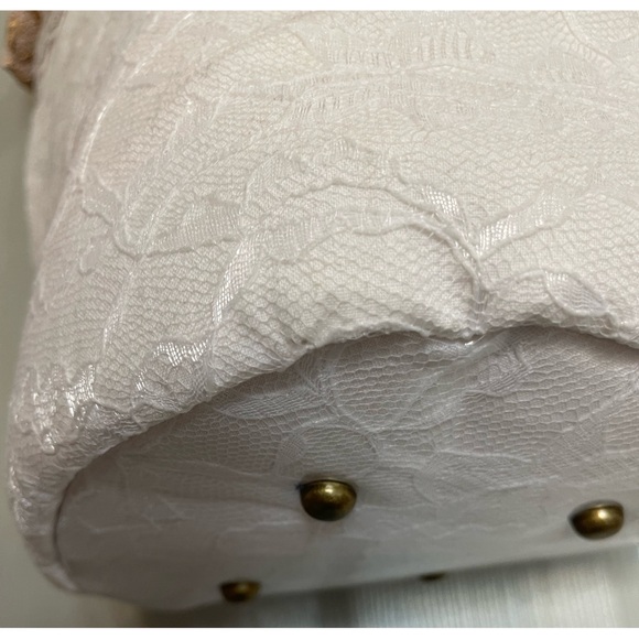 Hand Crafted Boho White Lace Bucket Bag NWT - Picture 4 of 16